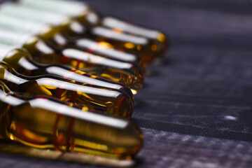 the medical ampoules with antibiotic