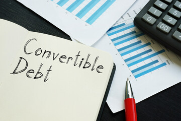 Convertible debt is shown on the conceptual business photo