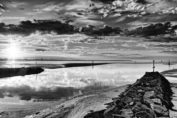 Le Pouliguen channel in Loire Atlantique coast