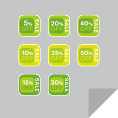 Set of discount labels. Timeless easy-to-read design.