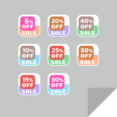 Set of discount labels. Timeless easy-to-read design.