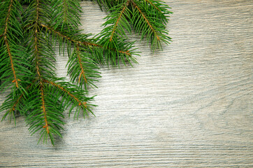 Christmas background made ​​of fir branches