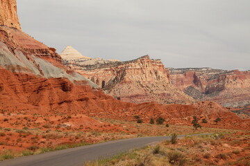 Scene along the highway in Capital Reef National Park