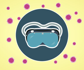 vector illustration for medical personal protective equipment, personnel infection prevention kit during global outbreak of covid-19