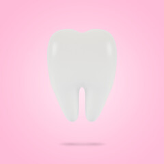 Tooth. The concept of dental examination of teeth, dental health and hygiene. 3D illustration.