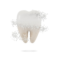 Tooth whitening. The concept of dental examination of teeth, dental health and hygiene. 3D illustration.