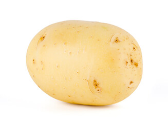 raw potatoes isolated on white background close up