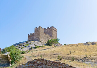 ancient historic Genoese castle or fortress