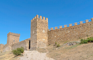 ancient historic Genoese castle or fortress