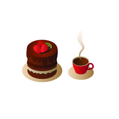 chocolate cake with red candle