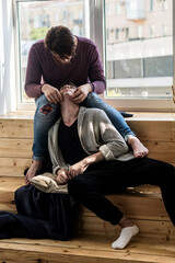 Sweet gay couple in love