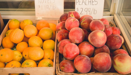 fresh peaches and oranges south florida farmers market 