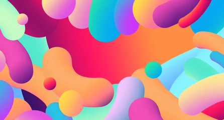 Foto op Plexiglas Digital Illustration. Color blot abstract saturated horizontal background. © Liliia