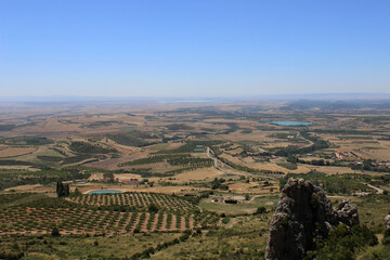Fototapeta na wymiar Landscape of the Hoya de Huesca in Aragon (Spain)