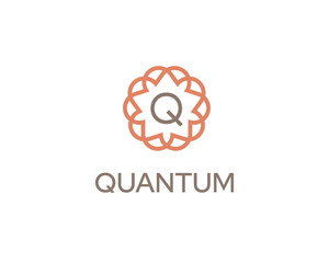 Fototapeta premium Premium letter Q logotype. Elegant floral frame with letter icon logo. Alphabet symbol mark
