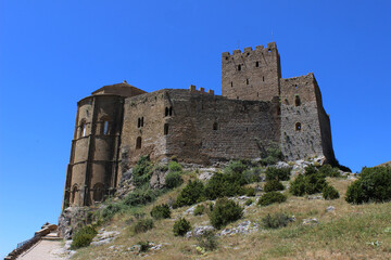 Fototapeta na wymiar Loarre Castle is a Romanesque castle located in Loarre (Huesca, Aragon).