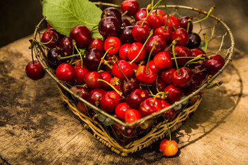 cherries in a basket