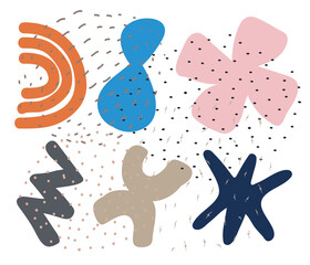 Vector Minimalist hand drawn elements to create textures and backgrounds, posters, logo cards and more. Modern trendy illustration.