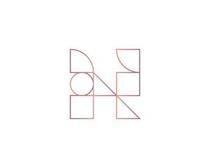 Abstract letter H logo design template on light background. Premium line gradient alphabet from geometric shapes emblem sign symbol mark logotype.