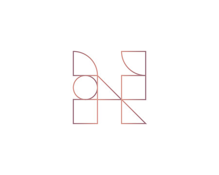 Abstract letter H logo design template on light background. Premium line gradient alphabet from geometric shapes emblem sign symbol mark logotype.