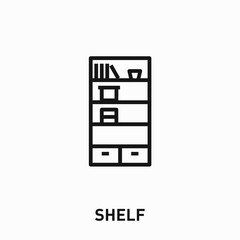 shelf icon vector. bookshelf sign symbol for your design	
