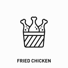 fried chicken icon vector. fried chicken sign symbol for your design	