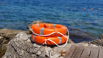 Fototapeta premium life buoy on the sea