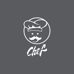 Hat chef logo template vector icon  illustration