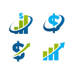logo icon sets dollar financial charts