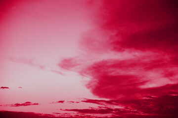 Fototapeta na wymiar rose color, clouds after the storm, sunset