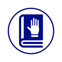 Obraz premium Book, honesty, blue oath icon