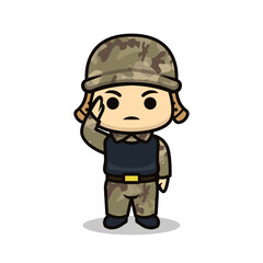 Cute soldier army design illustration