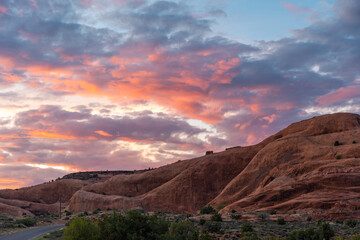sunset in the Moab desert