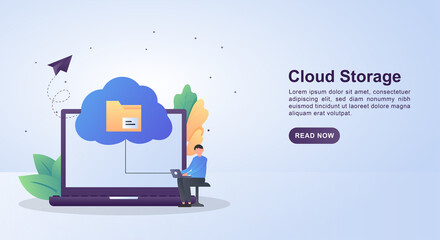 Illustration concept of cloud storage which can store a lot of data.