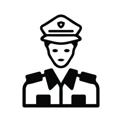 Cop, officer, police icon / black color