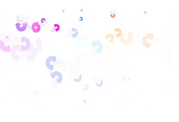 Light Blue, Red vector background with rainbow symbols.