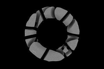 3D rendering abstract circle shape illustration