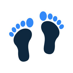 Evidence, footprint icon, vector graphics