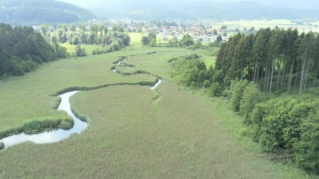 Faaker See with Schilf-M&auml;ander in Carinthia, Austria