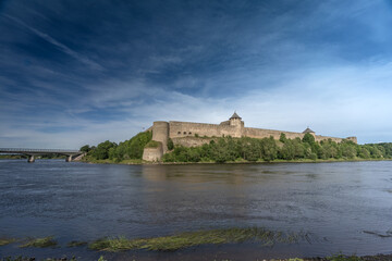Ivamgorod Castle on the Russion bank of the Narva River at the border between Estonia nd Russia.