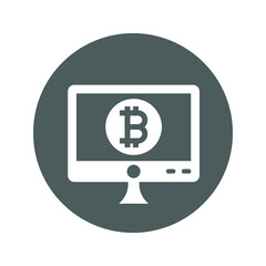 Bitcoin online payment gray icon