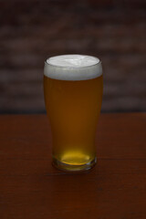 glass of blonde beer