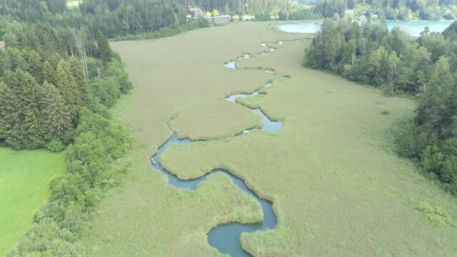 Faaker See with Schilf-M&auml;ander in Carinthia, Austria