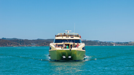 Cruise boat in Bay of Islands, New Zealand
