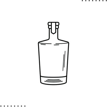 Alcohol drink bottle vector icon in outlines