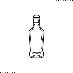 Vodka bottle vector icon in outlines
