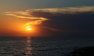 Photo of a beautiful sea landscape at sunset