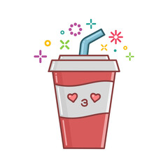 kawaii soft drink cola icon cartoon illustration