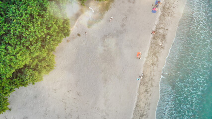 Overhead aerial view of beautiful beach