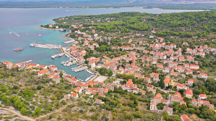 Croatia Zlarin island rom drone view
